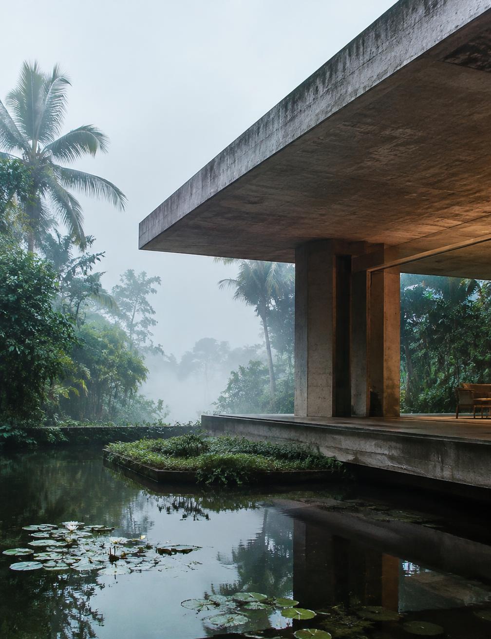 Illustrative concept: Tropical brutalist residence